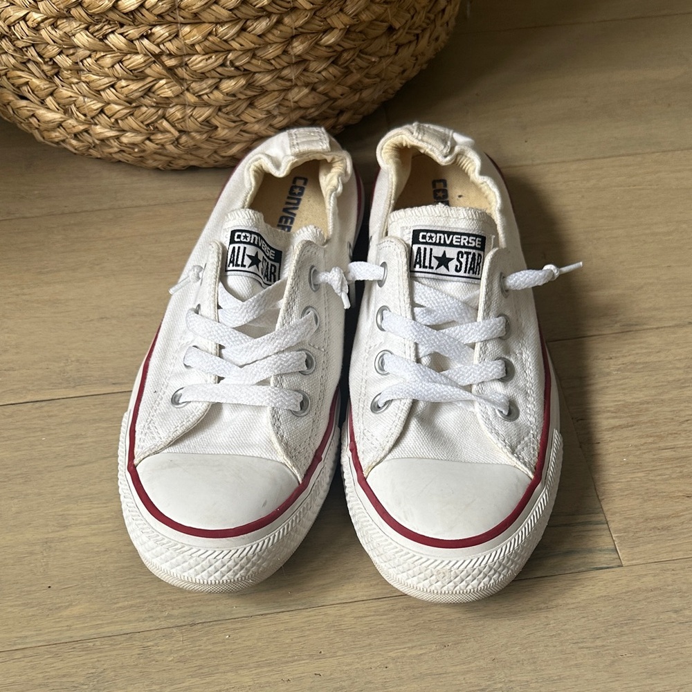 Converse All Star Slip On Shoreline Sneakers White Canvas Classic Clean Girl - Picture 2 of 7